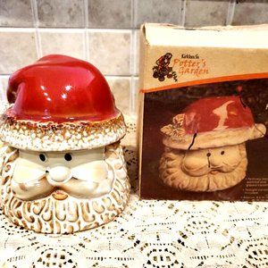 Ceramic Pottery Santa Tealight Candle Holder Glazed ~ Hand Painted